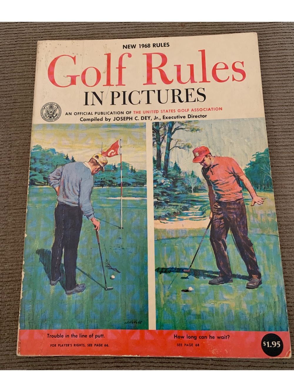 Golf Rules in Pictures Vintage Illustrated Guide - White/Red Cover